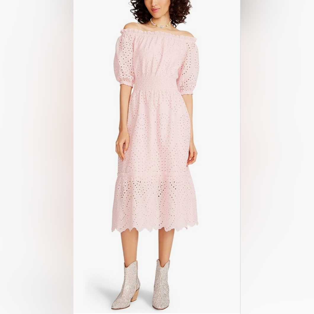 Betsey Johnson Eyelet Off The Shoulder Size S
